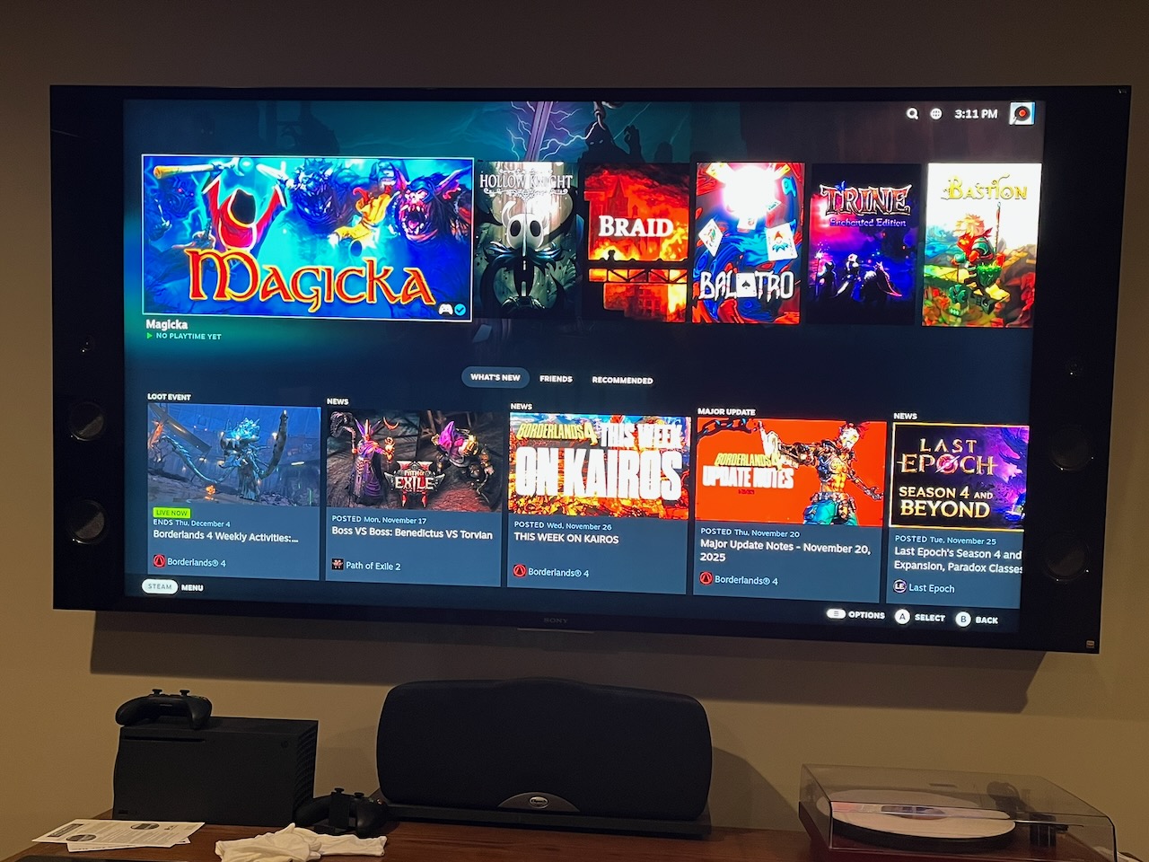 My Own Steam Machine running on my 75" TV