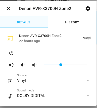 Denon Control in Home Assistant