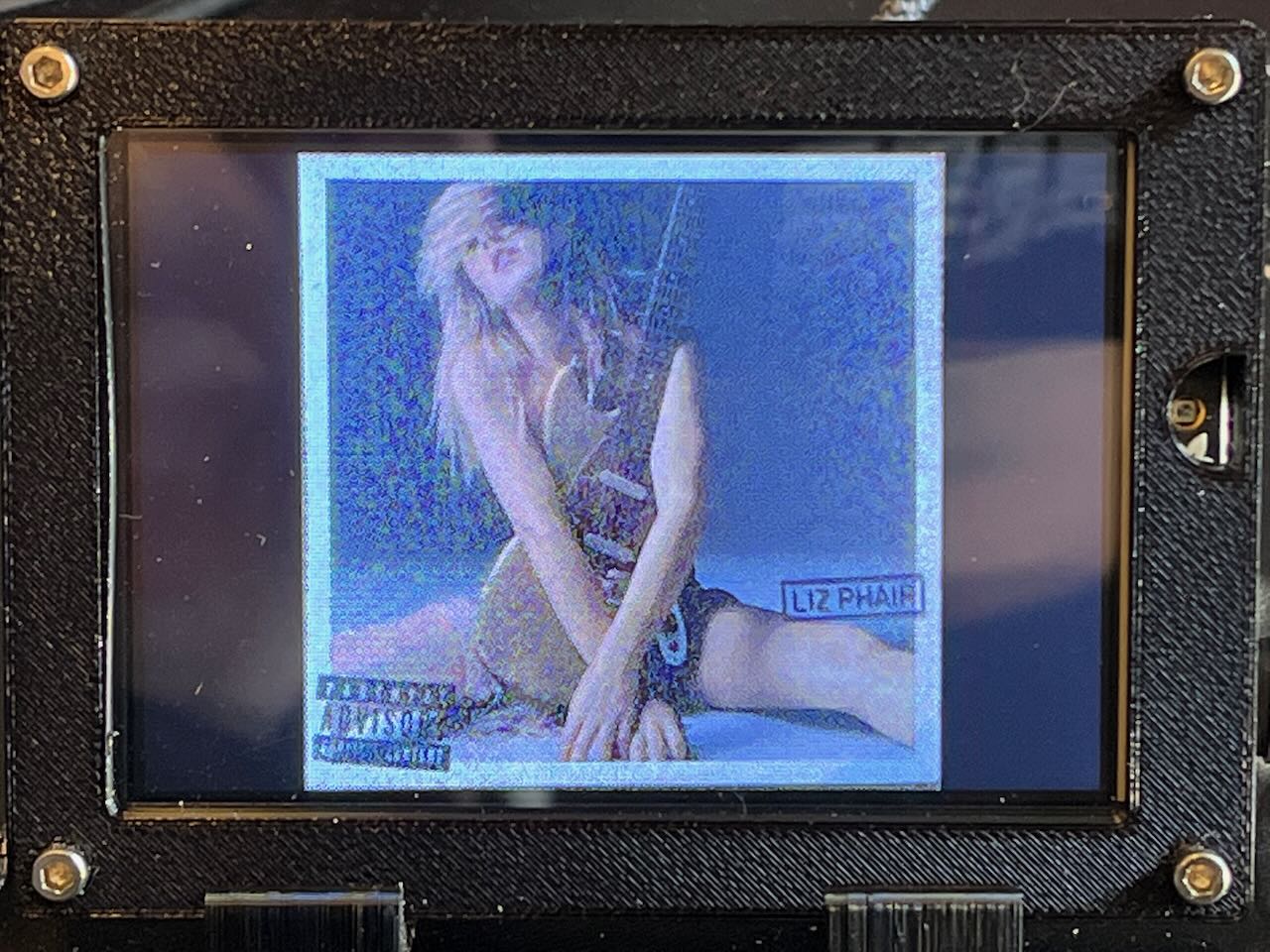Liz Phair’s self titled album displayed on a PyPortal
